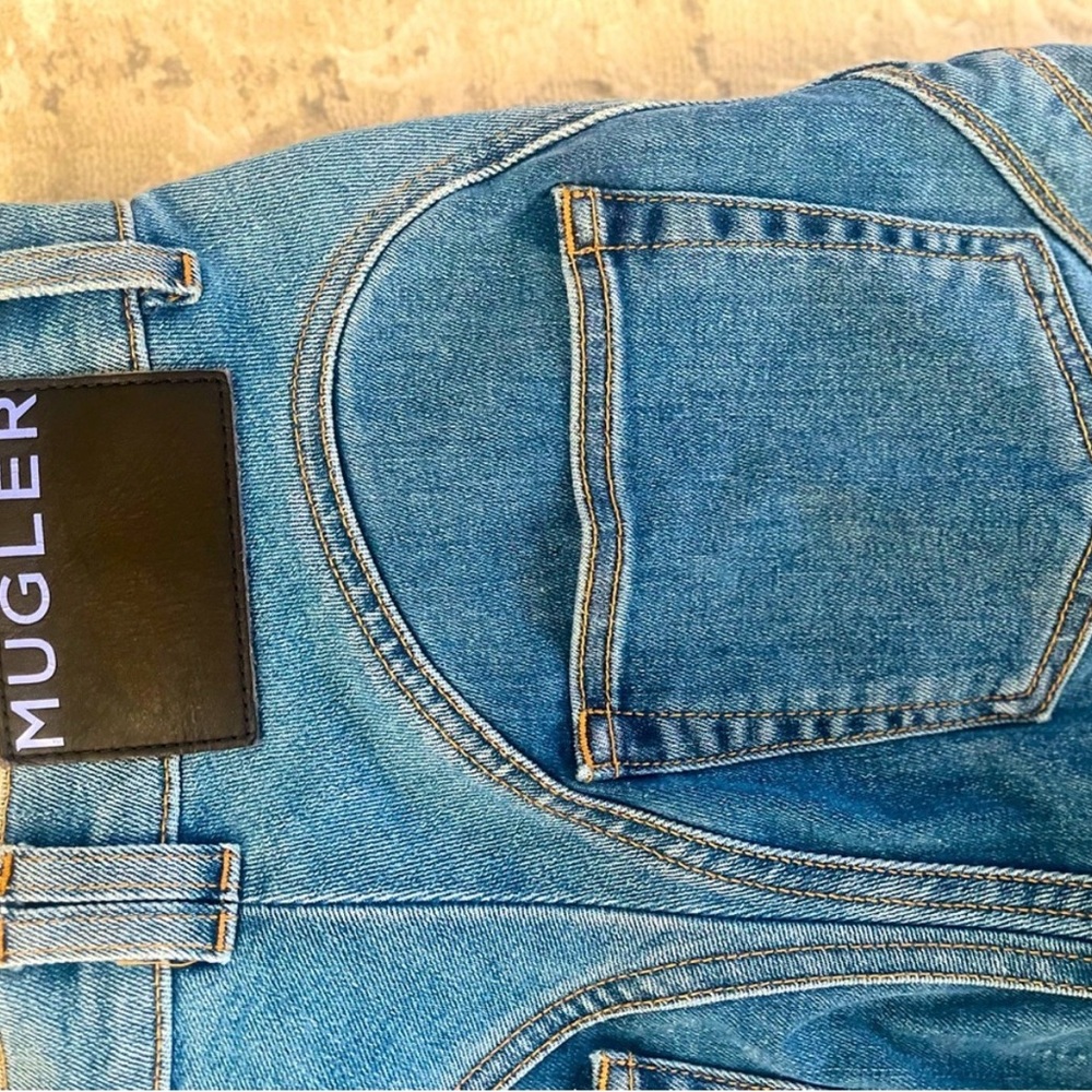 Mugler Women's Blue Denim Jeans